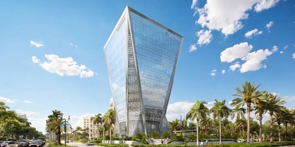 邁阿密金融新地標封頂，造型如“倒金字塔”