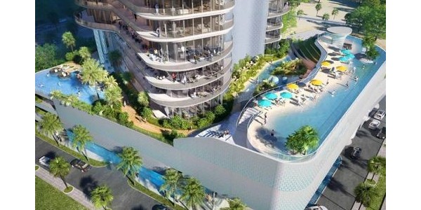 迪拜造了個(gè)公寓樓，陽臺全是無邊泳池！