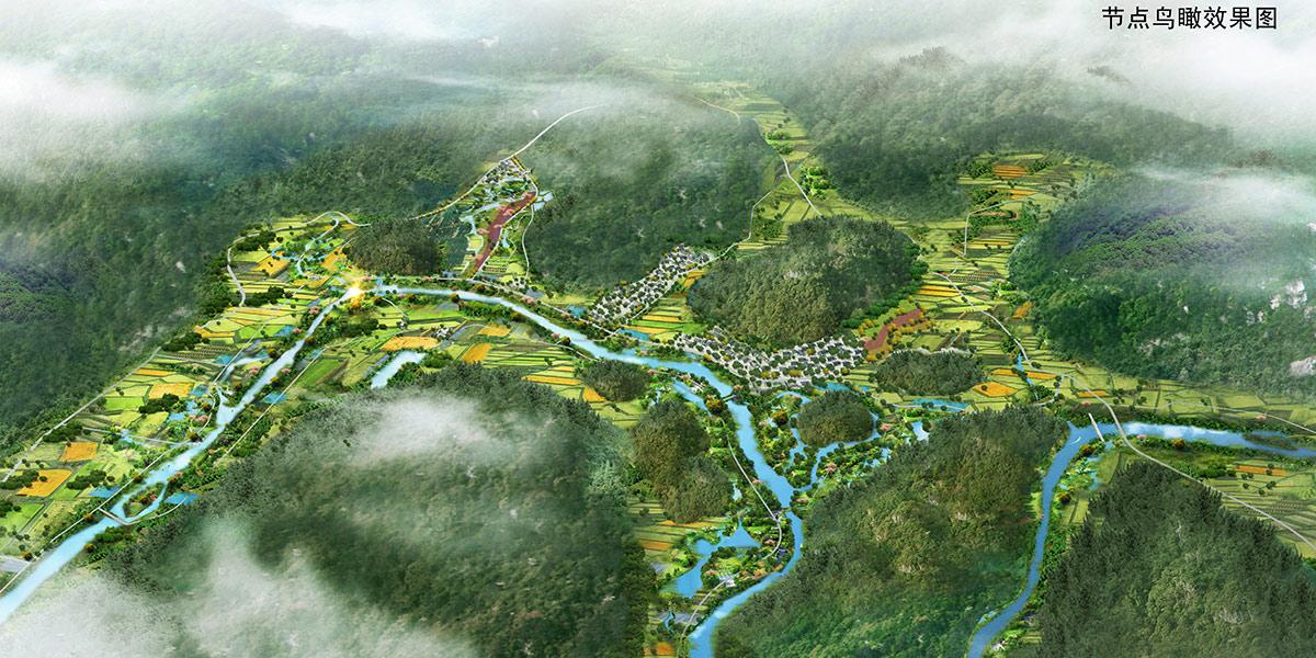 貴定擺龍河國家濕地公園節(jié)點(diǎn)鳥瞰圖 貴定擺龍河國家濕地公園節(jié)點(diǎn)鳥瞰圖